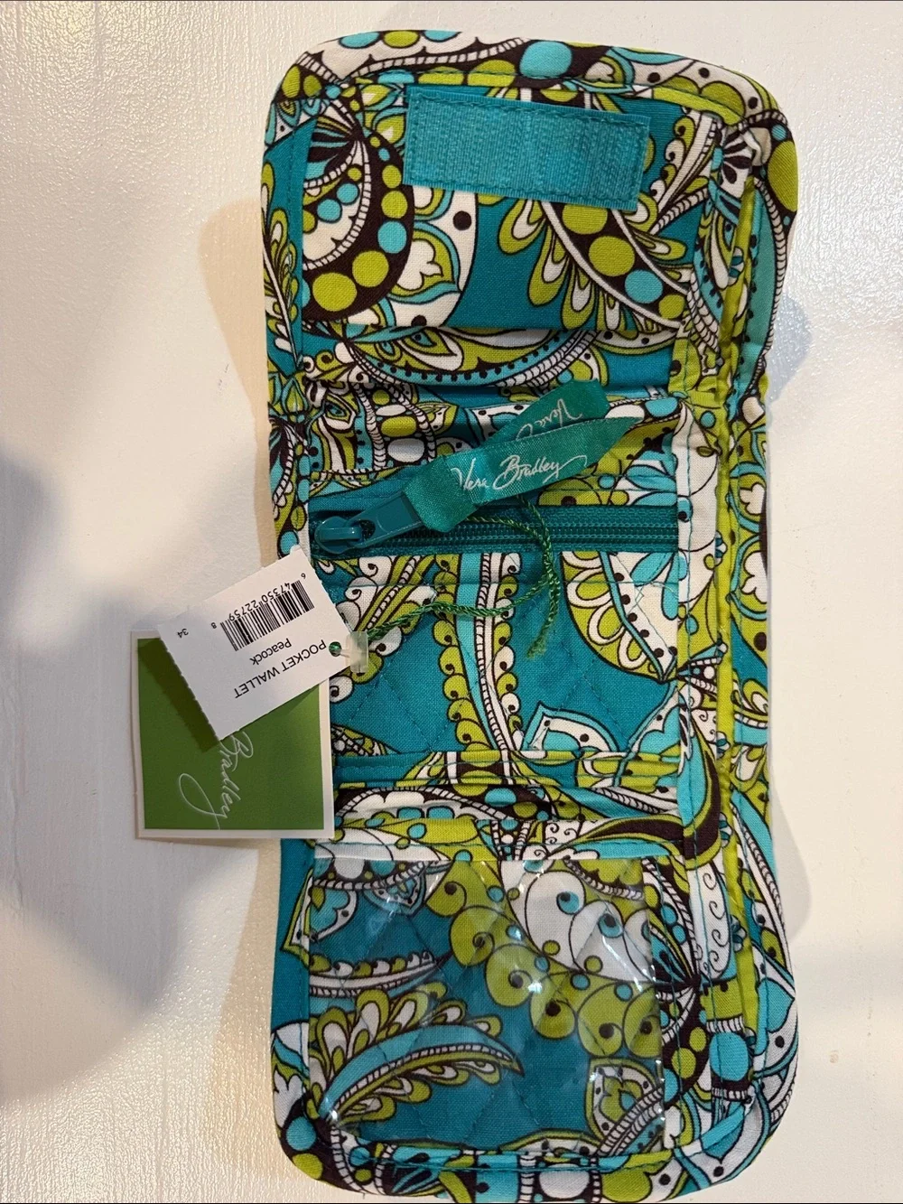 Vera Bradley Retired Peacock Pocket Wallet NWT - Picture 2 of 5